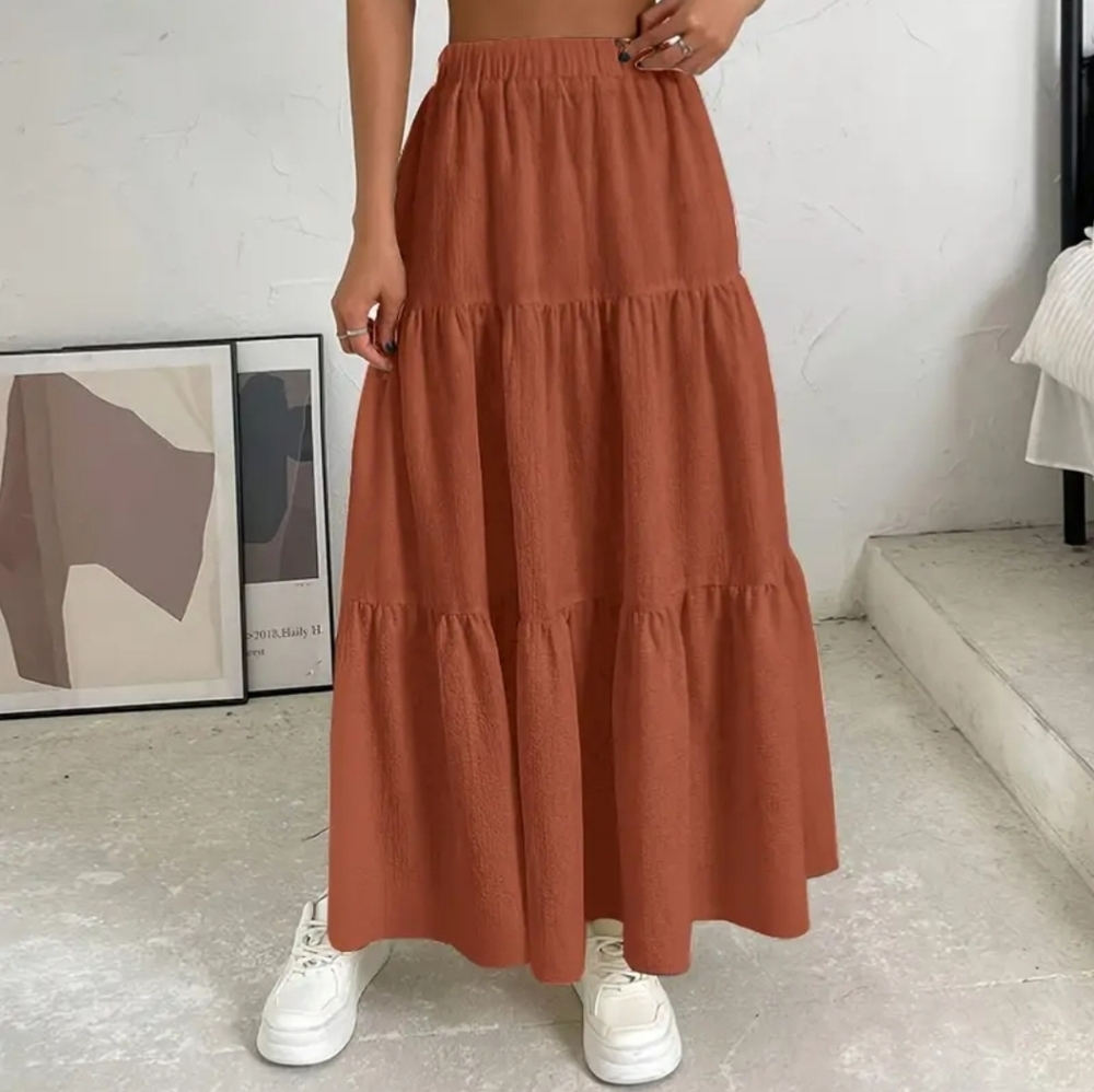 NEW! Rust Maxi Skirt - Picture 3 of 5